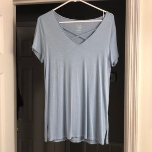 Women’s Light blue grey short sleeve shirt